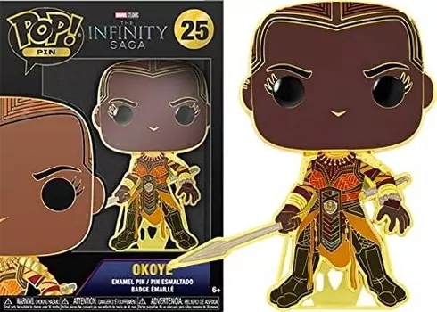Loungefly ПОП! Большая эмалированная булавка MARVEL INFINITY SAGA: OKOYE-Okoye-Avengers Infinity War эмалированная булавка - коллекционная булавка с английской булавкой - для рюкзаков и сумок - идея подарка Funko POP!