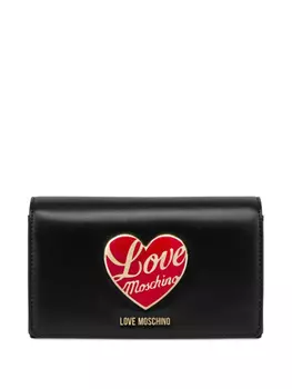 Love Moschino клатч с аппликацией, черный