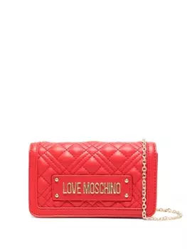 Love Moschino клатч с логотипом, черный