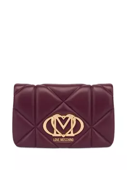 Love Moschino клатч с логотипом, фиолетовый