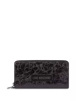 Love Moschino кошелек с жатым эффектом и логотипом, черный