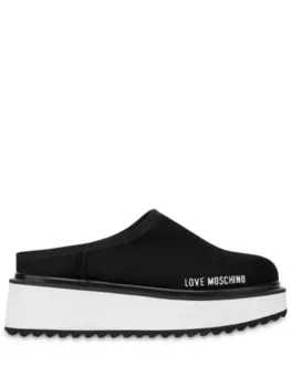 Love Moschino слиперы на платформе с логотипом, черный