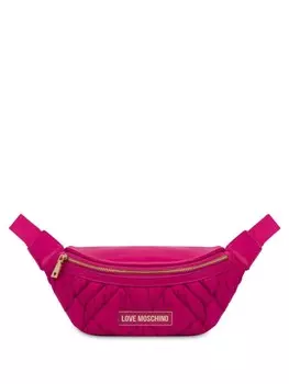 Love Moschino стеганая поясная сумка, розовый