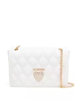 Love Moschino стеганая сумка на плечо, белый