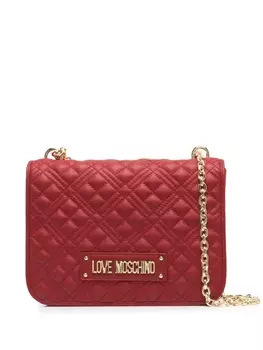 Love Moschino стеганая сумка на плечо с логотипом, красный
