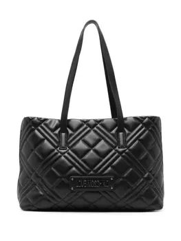 Love Moschino стеганая сумка-тоут, черный