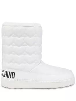Love Moschino стеганые ботинки, белый