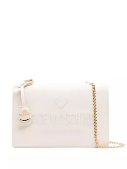 Love Moschino сумка на плечо с тисненым логотипом, белый