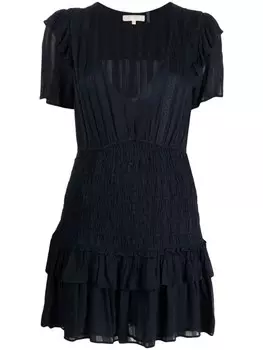 LoveShackFancy платье мини с оборками, синий