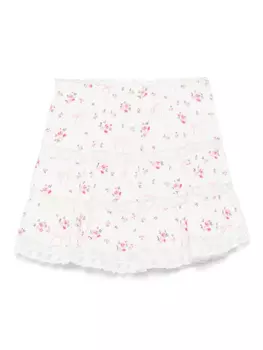 LoveShackFancy юбка мини Viro, белый