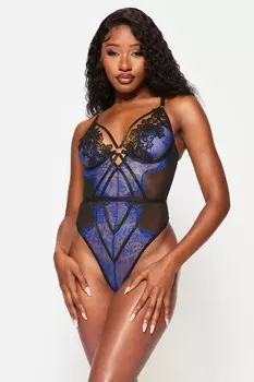 Любовники секрет цветочное кружево боди с вырезом Ann Summers, черный