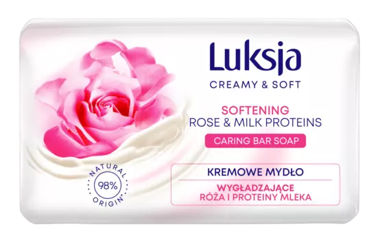Luksja Creamy & Soft твердое сливочное мыло роза и молочные протеины, 90 г