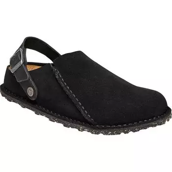 Лютри узкие замшевые клоги Birkenstock, черный