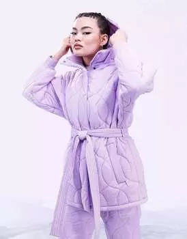 Лыжная стеганая куртка с поясом ASOS