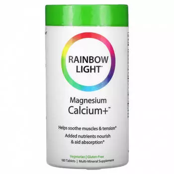 Магний и кальций Rainbow Light, 180 таблеток