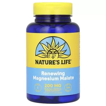 Магний Малат Nature's Life Renewing 200 мг, 100 таблеток