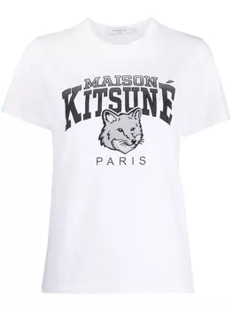 Maison Kitsun футболка Campus Fox, белый