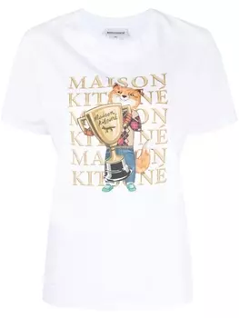 Maison Kitsun футболка Fox Champion, белый