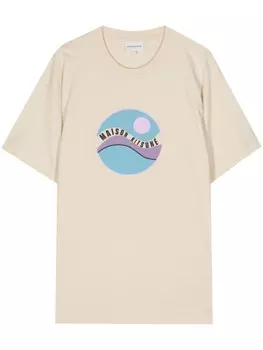Maison Kitsun футболка Pop Wave, желтый