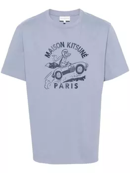 Maison Kitsun футболка Racing Fox, синий