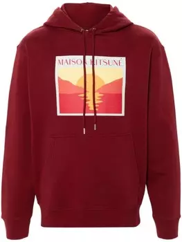 Maison Kitsun худи Sunset Postcard, красный