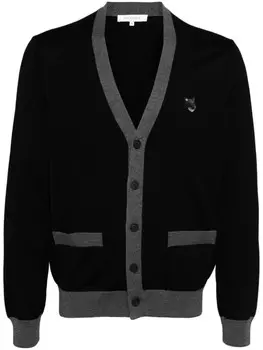 Maison Kitsun кардиган с нашивкой Bold Fox Head Patch, черный
