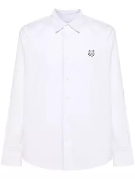 Maison Kitsun рубашка с нашивкой, белый