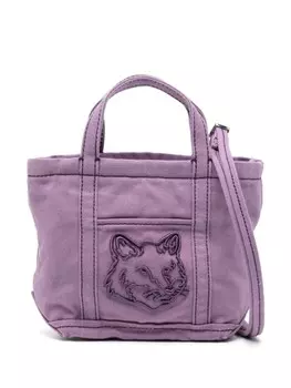 Maison Kitsun сумка-тоут Fox Head размера мини, фиолетовый