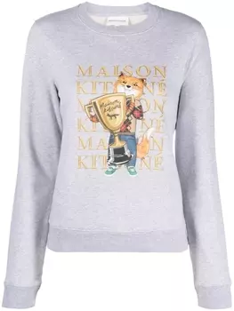 Maison Kitsun толстовка Fox Champion, серый
