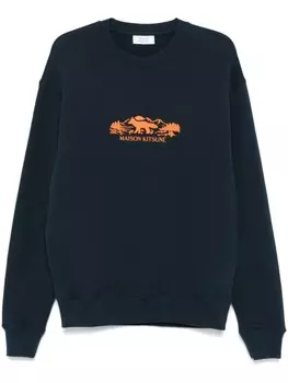 Maison Kitsun толстовка Outdoor Profile Fox, синий