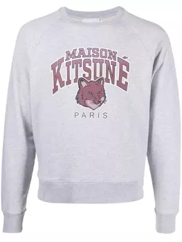 Maison Kitsun толстовка с логотипом, серый