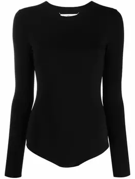Maison Margiela боди из джерси с длинными рукавами, черный