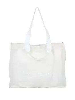 Maison Margiela большая сумка-тоут с вышитым логотипом, белый