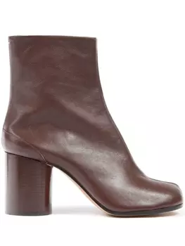 Maison Margiela ботильоны Tabi 80 мм из кожи, коричневый