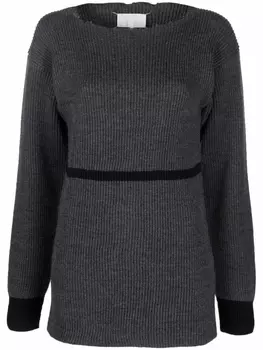 Maison Margiela джемпер в рубчик, серый