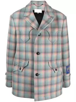 Maison Margiela шерстяное пальто Pendleton, синий
