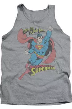 Майка для взрослых DC Comics On The Job Gildan, цвет athletic heather