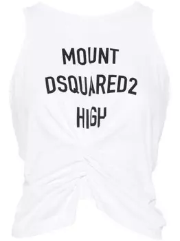 Майка DSQUARED2 с веревочной отделкой, белый