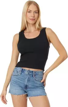 Майка Essential Rib High Scoopneck Tank Abercrombie & Fitch, черный