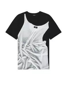 Майка Футболка Trompe L'oeil BALMAIN, цвет Black & White