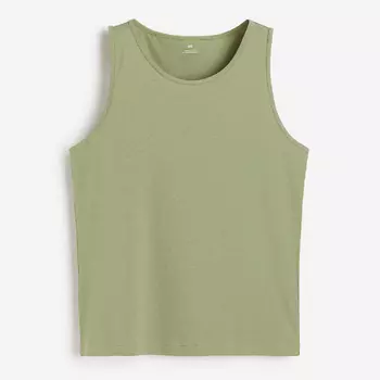 Майка H&M Regular Fit Tank, зеленый