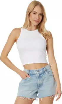 Майка High Neck Rib Tank Abercrombie & Fitch, белый