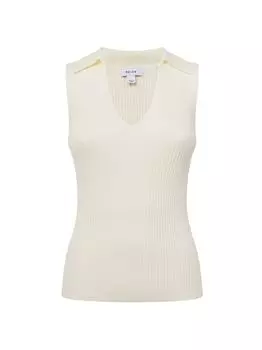 Майка Izzie в рубчик Reiss, кремовый