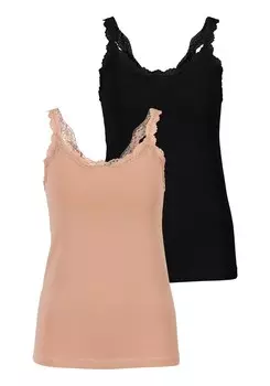 Майка LASCANA, цвет Beige/Black