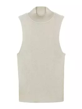 Майка MANGO Top TYRA, серебряный