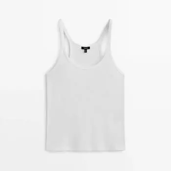 Майка Massimo Dutti Cotton, белый