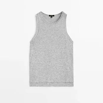 Майка Massimo Dutti Cotton Double, серый