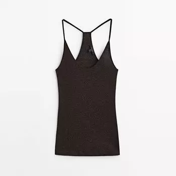 Майка Massimo Dutti Strappy, коричневый