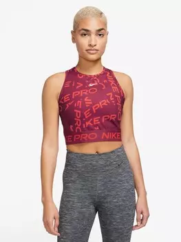 Майка Nike W NP DF CROP TANK AOP, красный