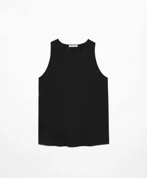 Майка Oysho Microperforated Technical Sleevelees, черный